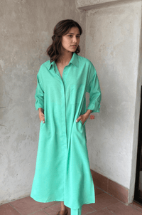 Minimal Chic Shirt Dress with Pants - Navvi.in