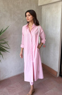 Minimal Chic Shirt Dress with Pants - Navvi.in
