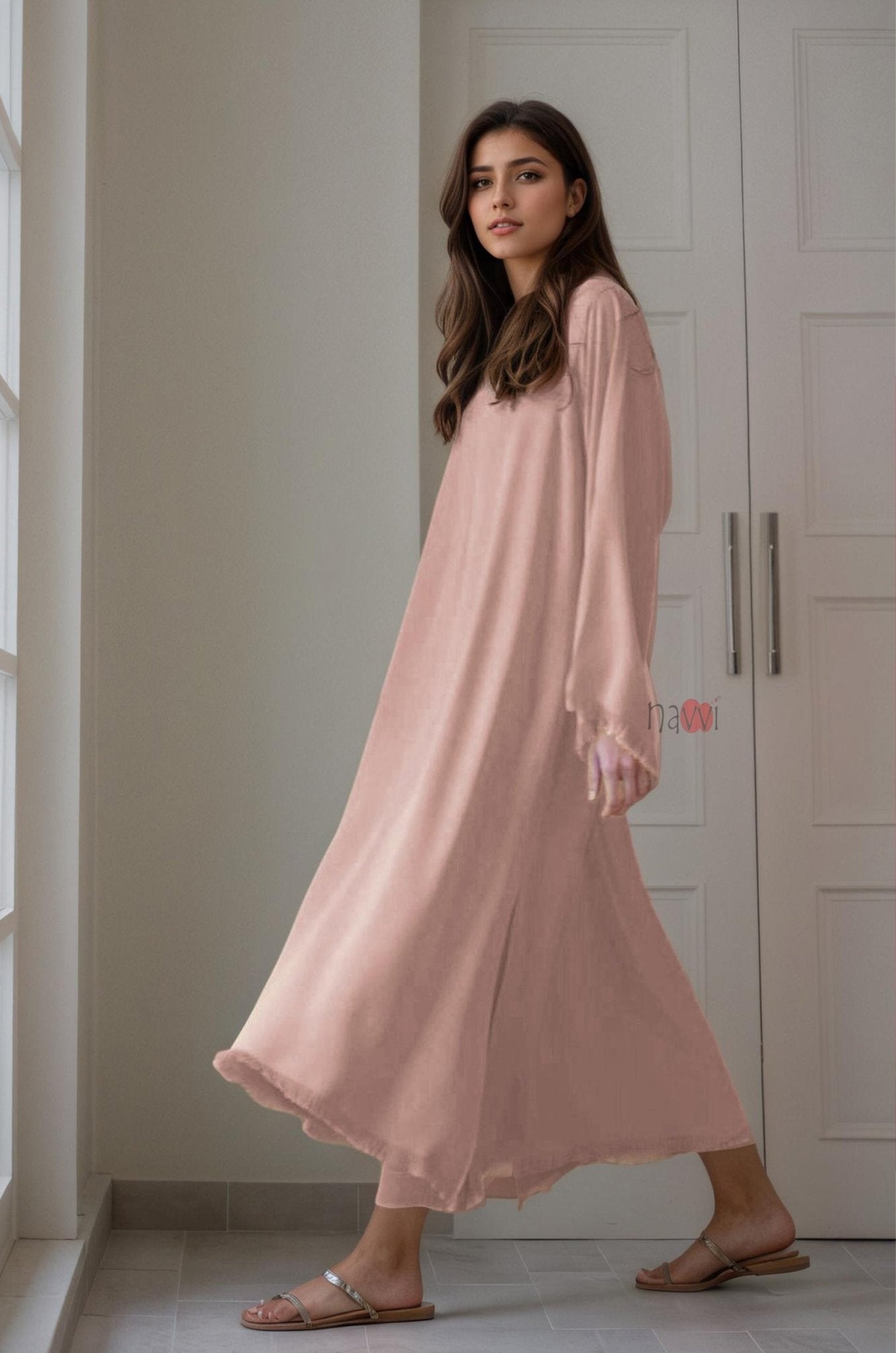 Minimalist Blush Peach Co - ord set - Navvi.in