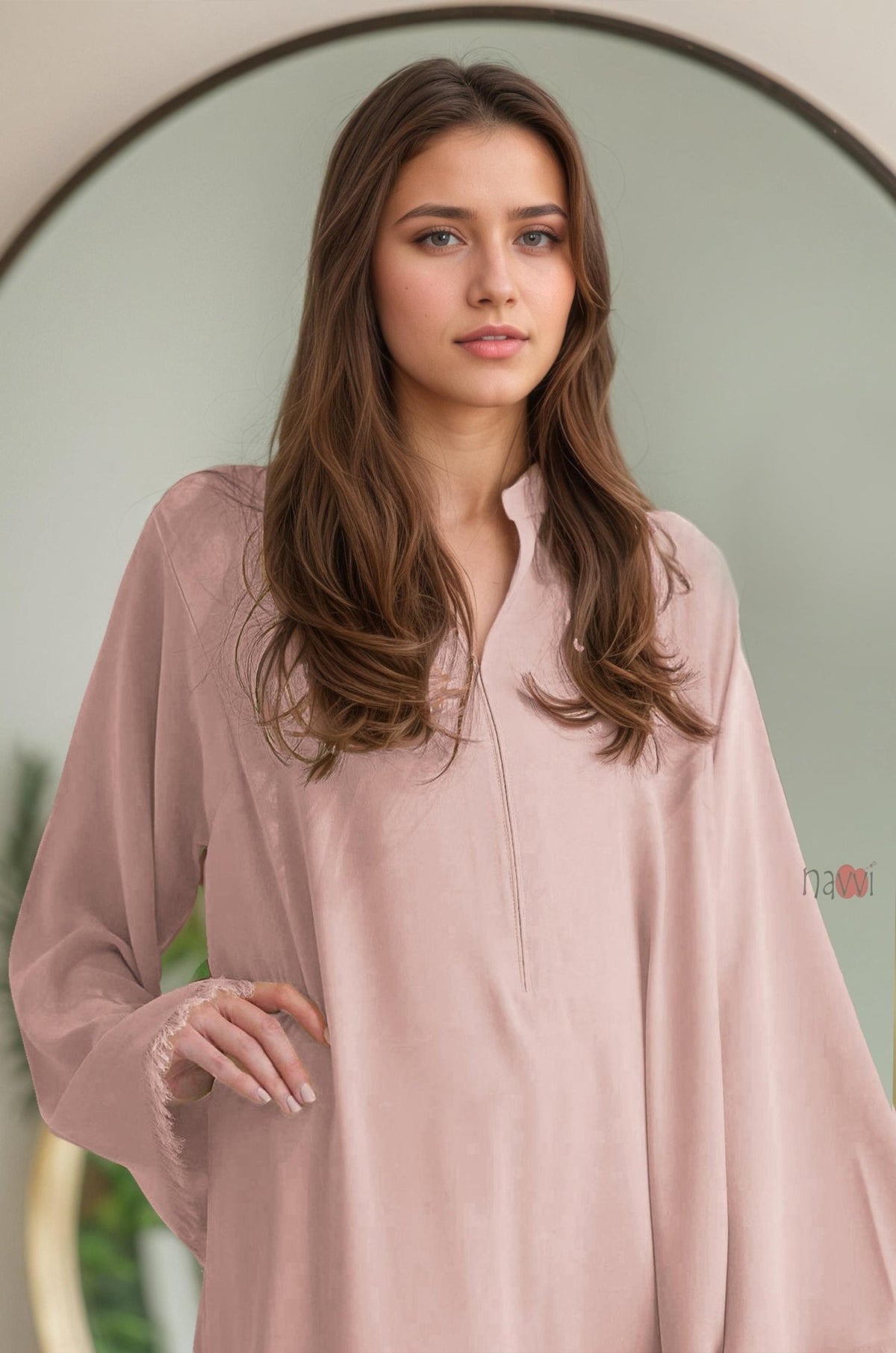 Minimalist Blush Peach Co - ord set - Navvi.in