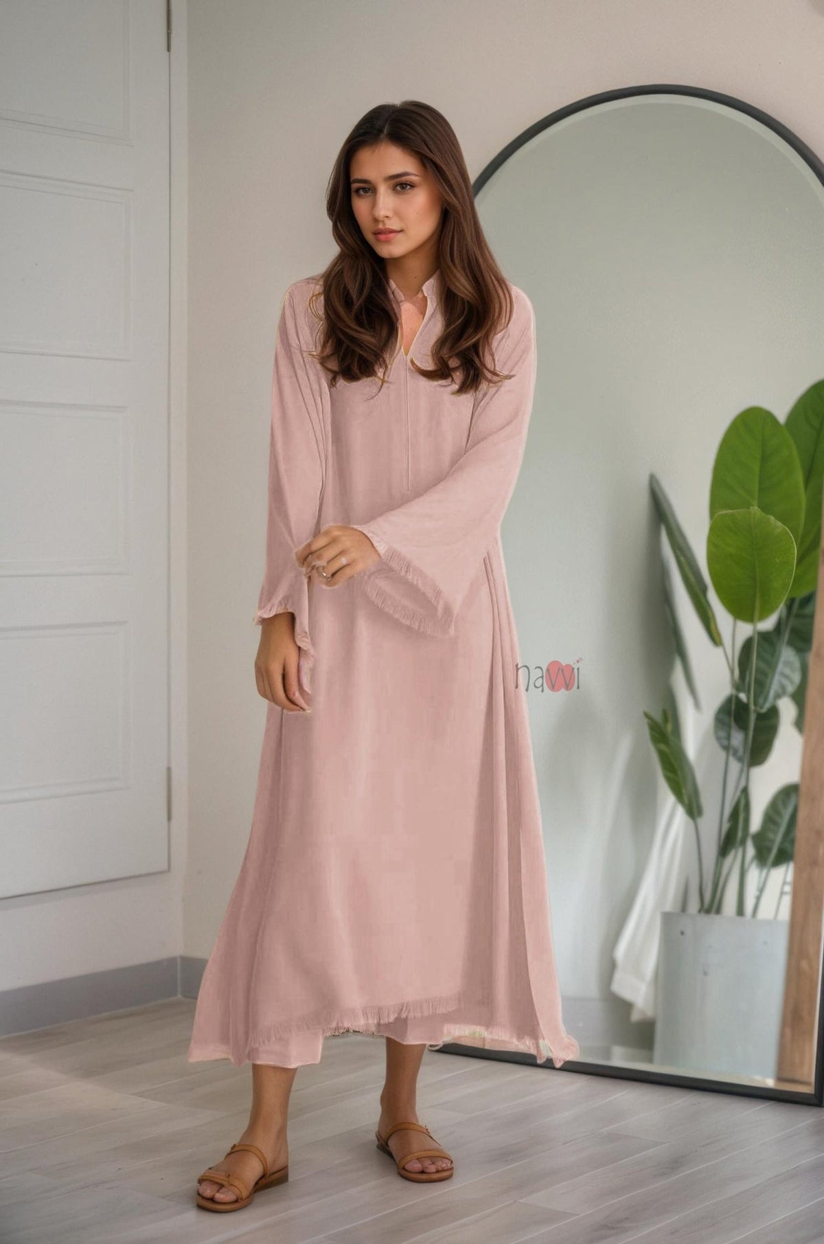 Minimalist Blush Peach Co - ord set - Navvi.in