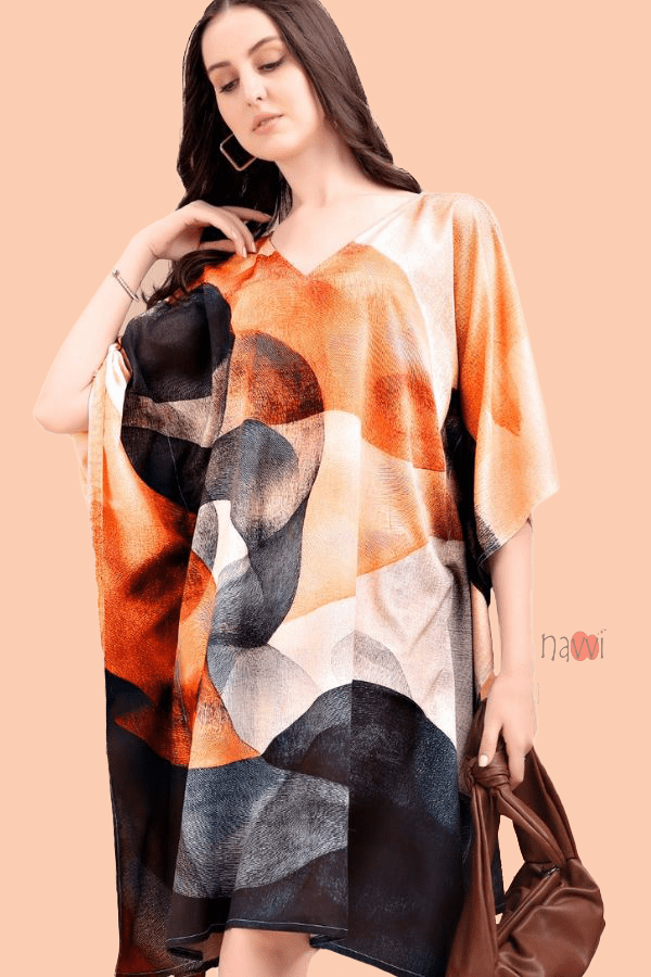 Modern Silk Kaftan Dress - Navvi.in