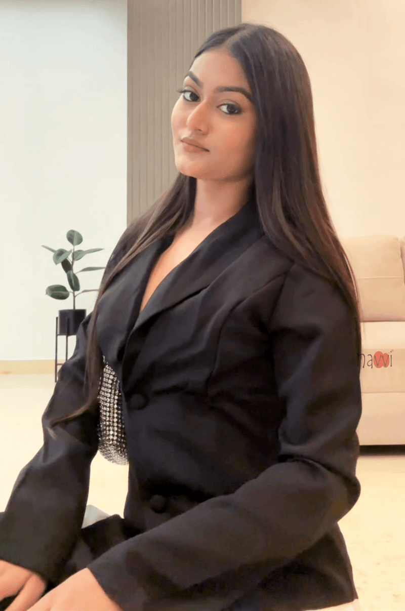 Monochrome Mirage Dress - Navvi.in