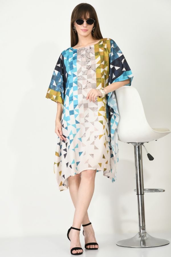 Multicolor Check Short Kaftan - Navvi.in