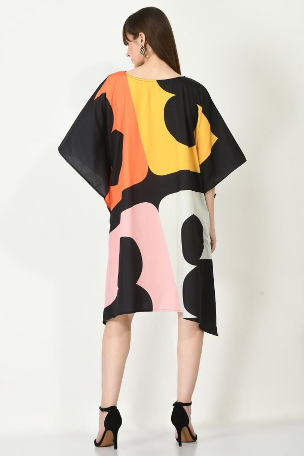 Multicolor Short Kaftan Dress - Navvi.in