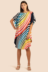 Multicolor Strip Short Kaftan - Navvi.in