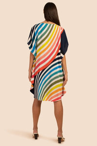 Multicolor Strip Short Kaftan - Navvi.in