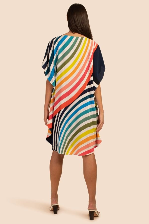 Multicolor Strip Short Kaftan - Navvi.in