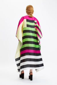 Multicolor Stripe Long & Wide Kaftan - Navvi.in