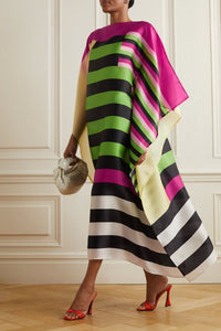 Multicolor Stripe Long & Wide Kaftan - Navvi.in