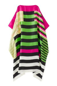 Multicolor Stripe Long & Wide Kaftan - Navvi.in