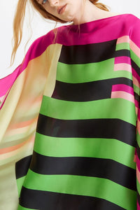 Multicolor Stripe Long & Wide Kaftan - Navvi.in