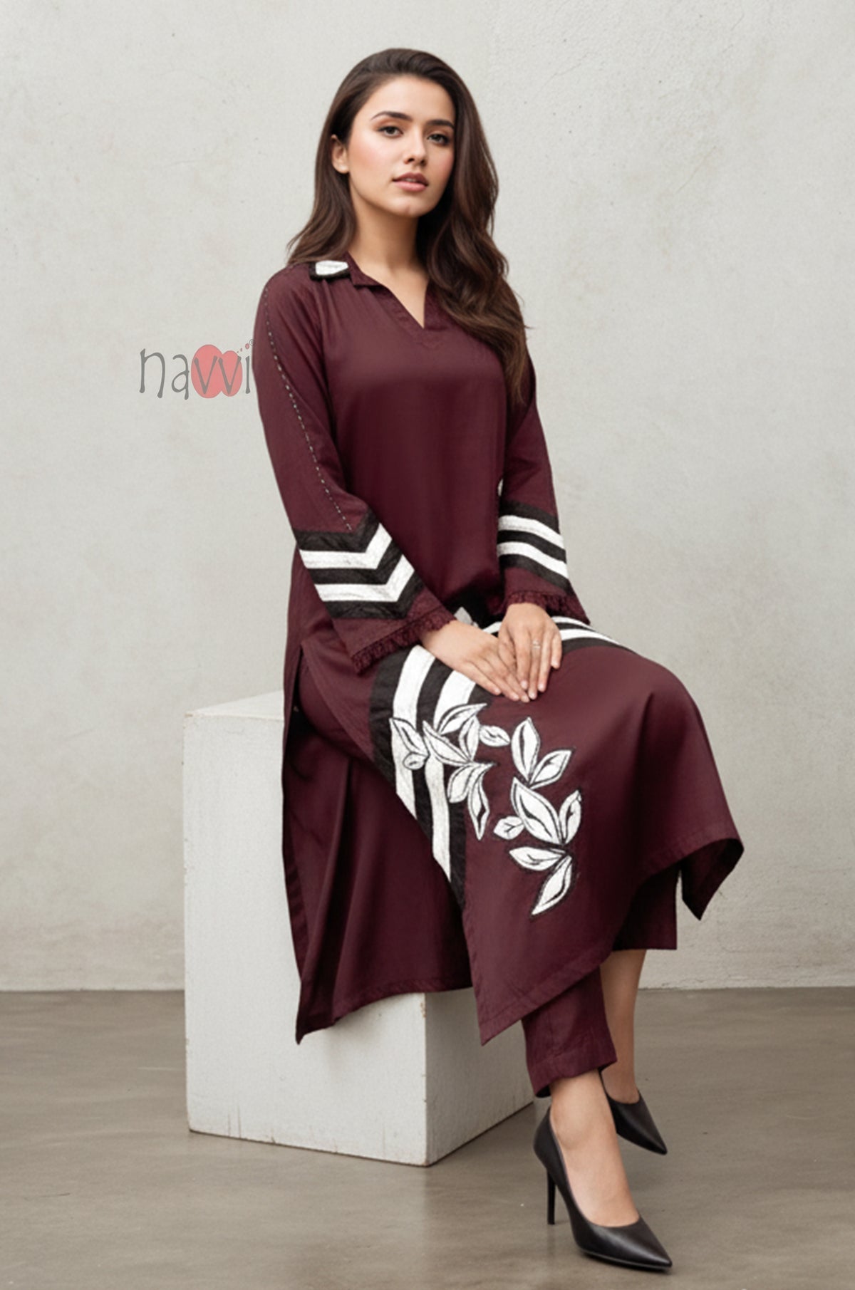 Maroon Ethnic Kurta