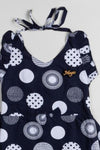 Navy Blue Printed Summer Dress - Navvi.in