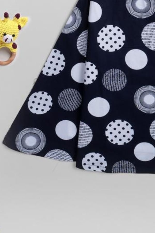 Navy Blue Printed Summer Dress - Navvi.in