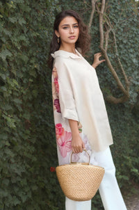 Floral Harmony Cape Shirt