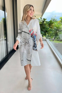 Newspaper Print Shirt - Navvi.in