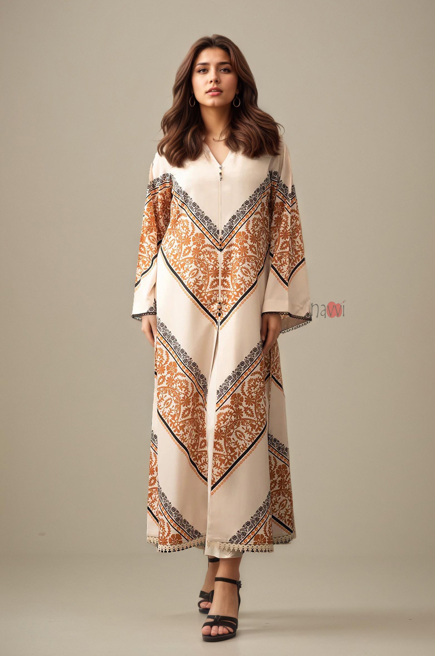 Women’s Printed V-Neck Co-ord Set