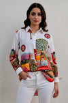 Abstract Print Shirt for Women
