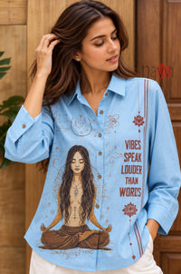 Spiritual Graphic Linen Shirt