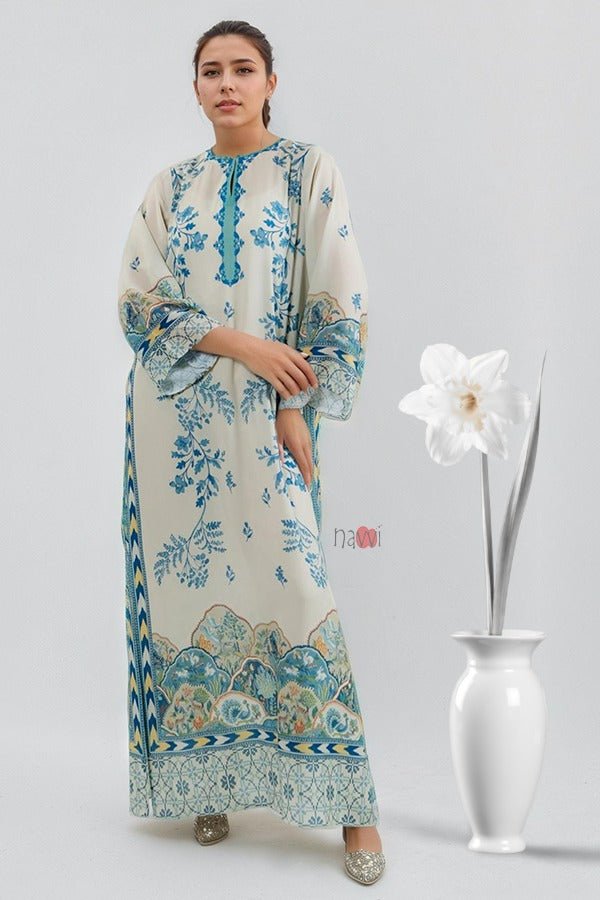 Ocean Veil Kaftan Dress - Navvi.in