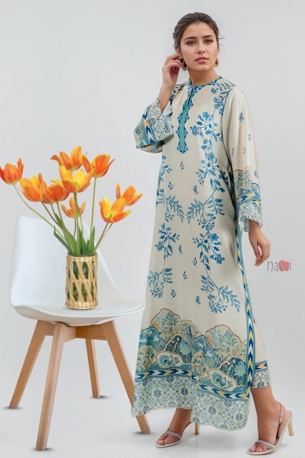 Ocean Veil Kaftan Dress - Navvi.in