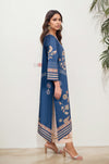 Blue Printed Long Kurta with Pastel Motifs