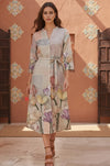 Floral Printed Midi Shirt Dress for Women