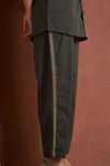 Olive Green Embroidery Co - Ord Set With Pants - Navvi.in