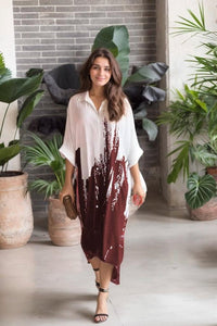 Ombre Print Casual Shirt Dress - Navvi.in