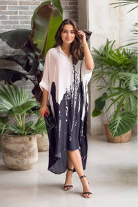 Ombre Print Casual Shirt Dress - Navvi.in