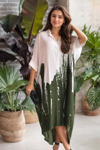 Ombre Print Casual Shirt Dress - Navvi.in