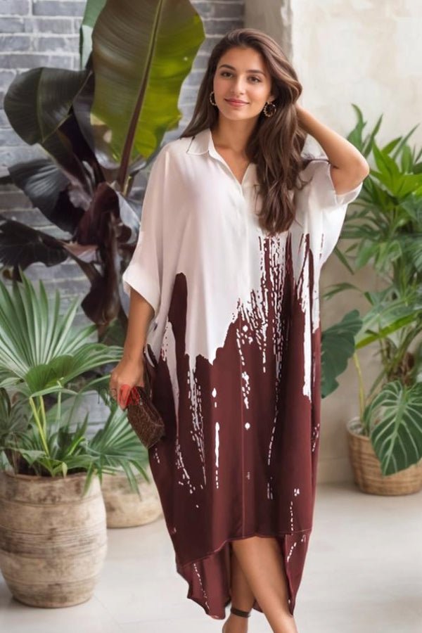 Ombre Print Casual Shirt Dress - Navvi.in