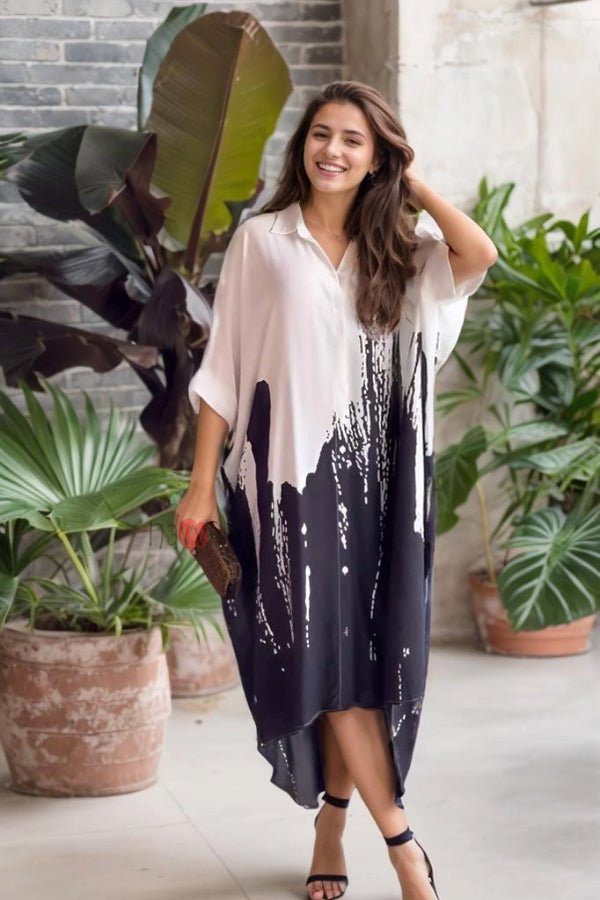 Ombre Print Casual Shirt Dress - Navvi.in