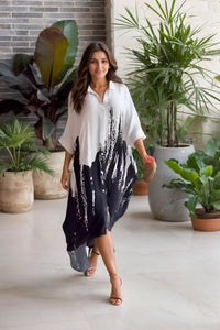 Ombre Print Casual Shirt Dress - Navvi.in