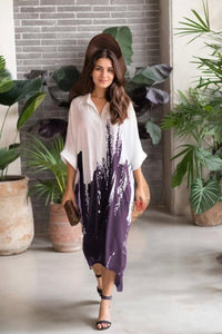 Ombre Print Casual Shirt Dress - Navvi.in