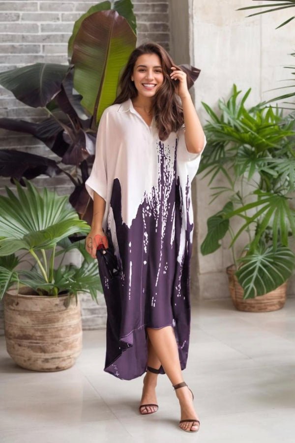 Ombre Print Casual Shirt Dress - Navvi.in