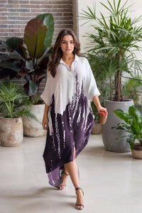 Ombre Print Casual Shirt Dress - Navvi.in