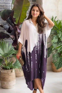 Ombre Print Casual Shirt Dress - Navvi.in