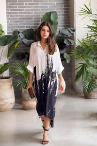 Ombre Print Casual Shirt Dress - Navvi.in