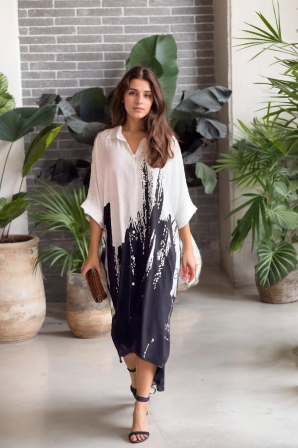 Ombre Print Casual Shirt Dress - Navvi.in