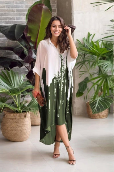 Ombre Print Casual Shirt Dress - Navvi.in