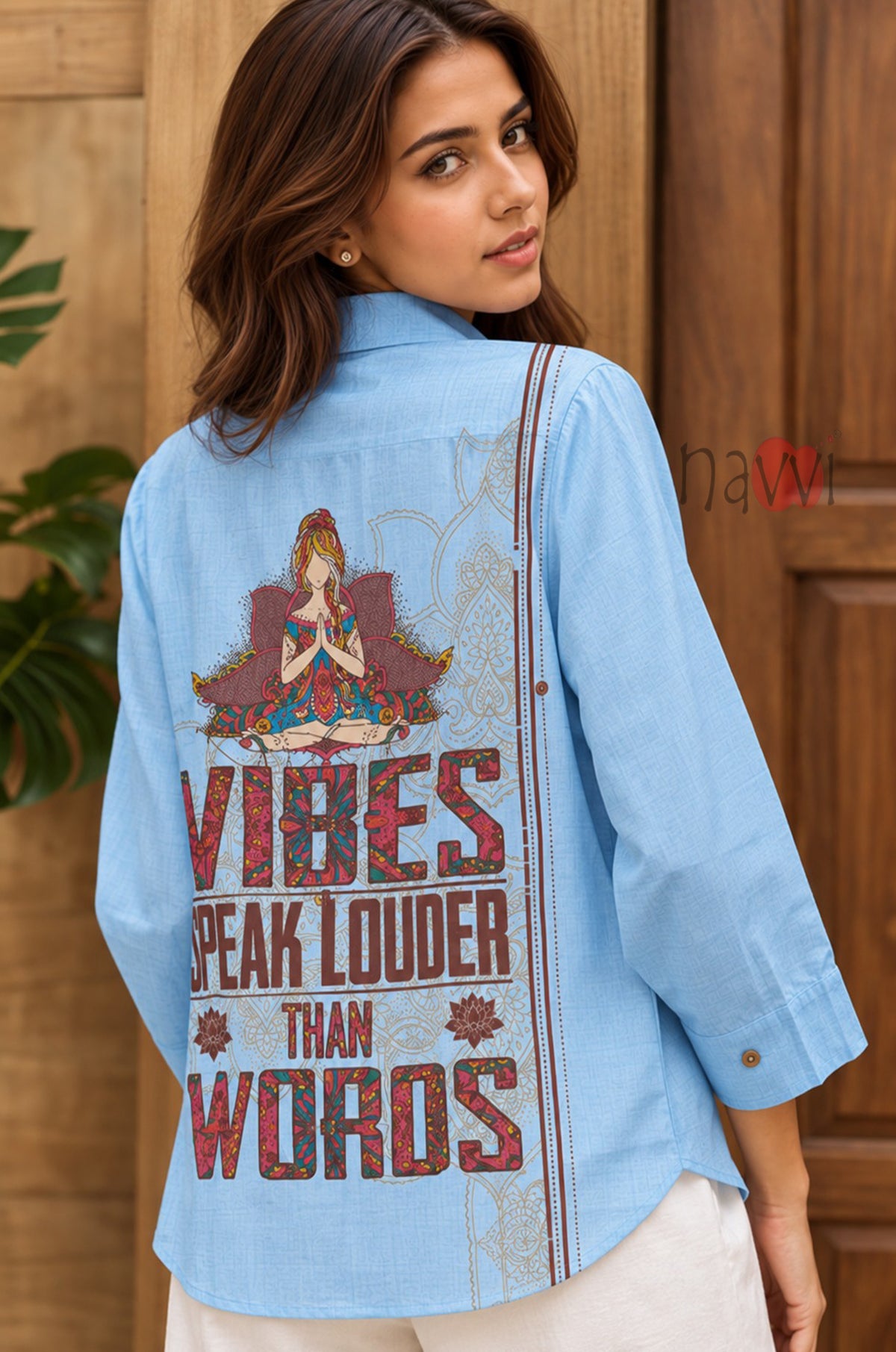 Spiritual Graphic Linen Shirt