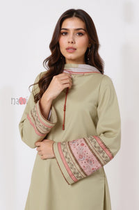 Graceful Kurta Set with Floral Border