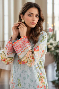 Pastel Floral Printed Kaftan Dress