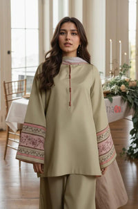 Graceful Kurta Set with Floral Border