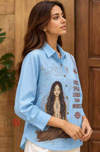 Spiritual Graphic Linen Shirt