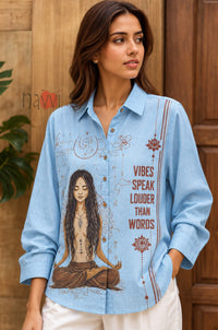 Spiritual Graphic Linen Shirt