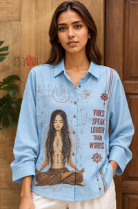 Spiritual Graphic Linen Shirt