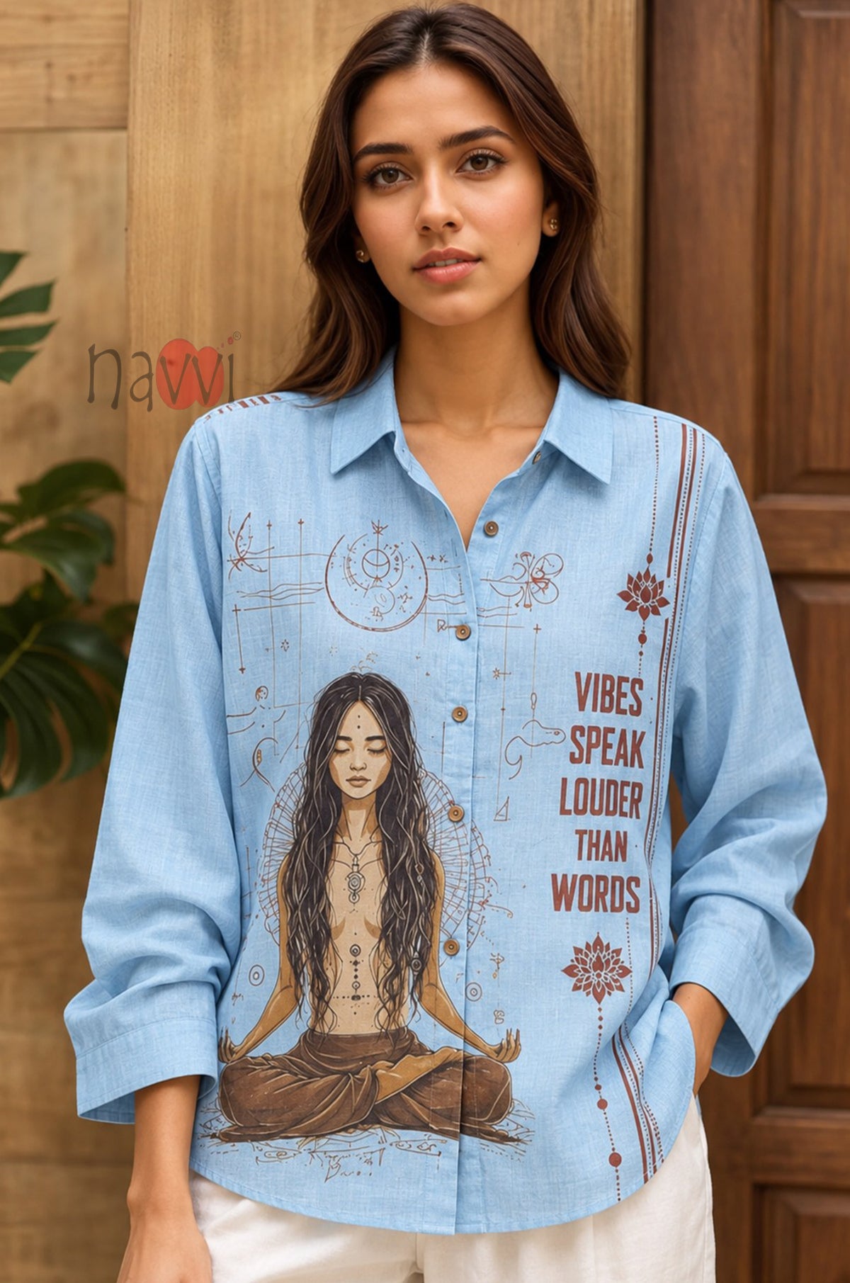 Spiritual Graphic Linen Shirt